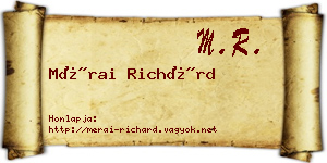 Mérai Richárd névjegykártya