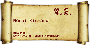 Mérai Richárd névjegykártya